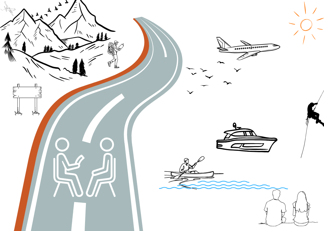 A winding road symbolising the journey through counselling and psychotherapy