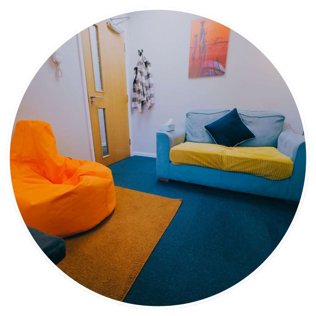 Comfortable counselling room in Nottingham for in-person therapy sessions