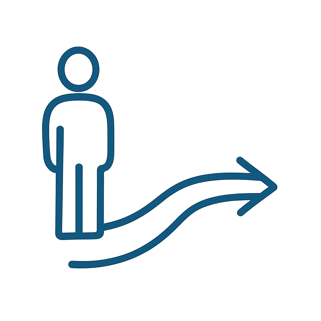 Image of a person with an arrow, symbolizing their journey